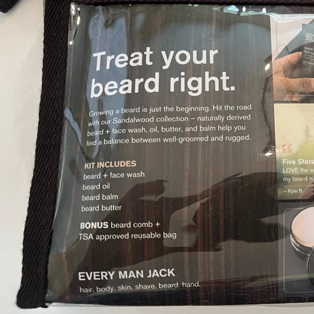 New never used every man jack beard grooming travel set